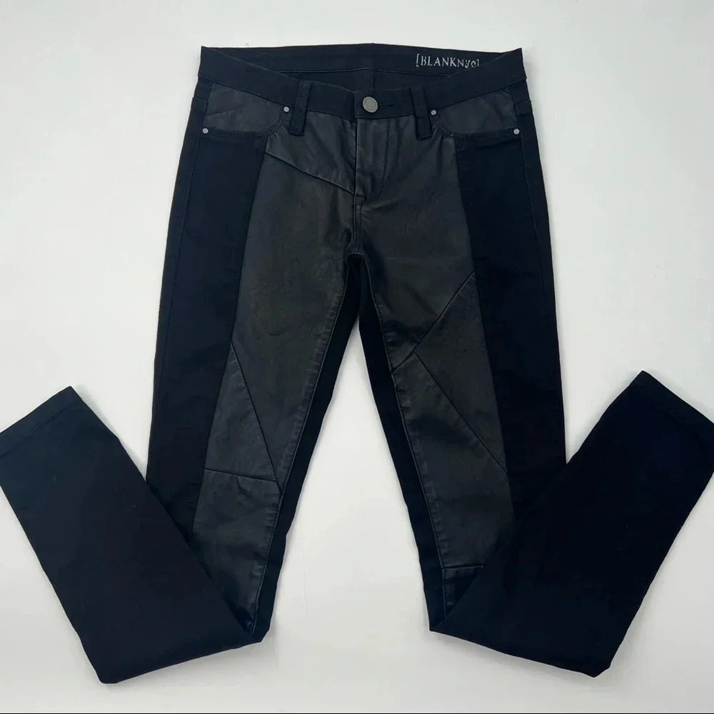BLANKNYC Front Faux-Leather Moto Skinny Pants Size 26